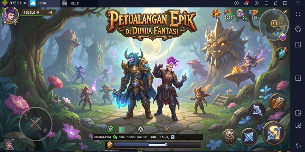 Tampilan gameplay 33ZK yang penuh aksi di dunia fantasi.