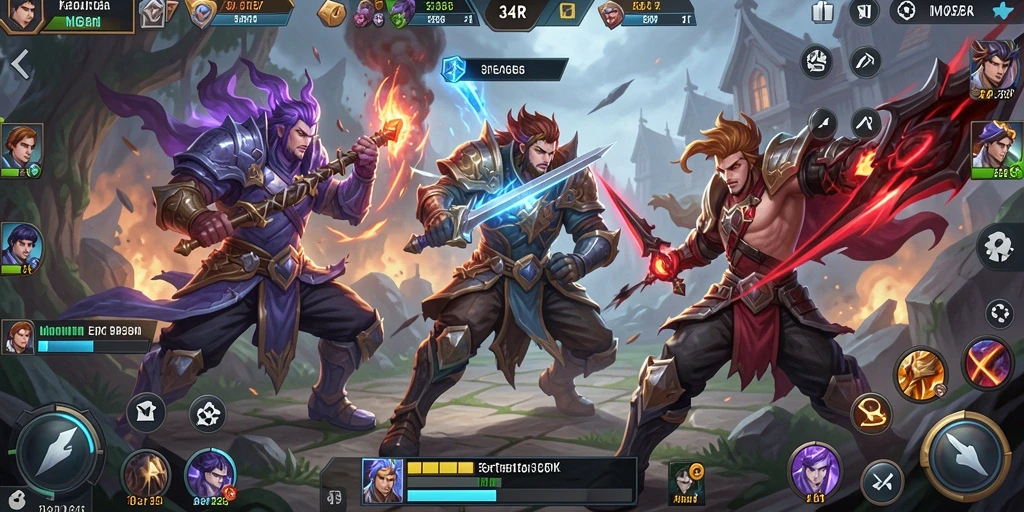 Tangkapan layar gameplay yang menarik dari <strong>34R</strong> dalam pertempuran MOBA.