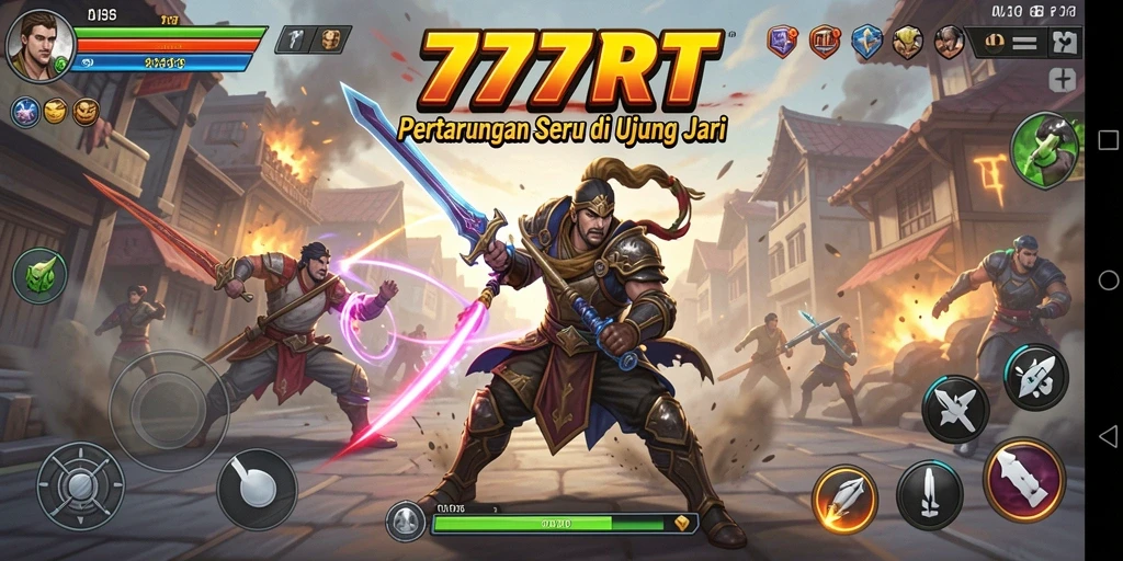 Gameplay seru dalam 777RT menampilkan pertarungan mendebarkan.