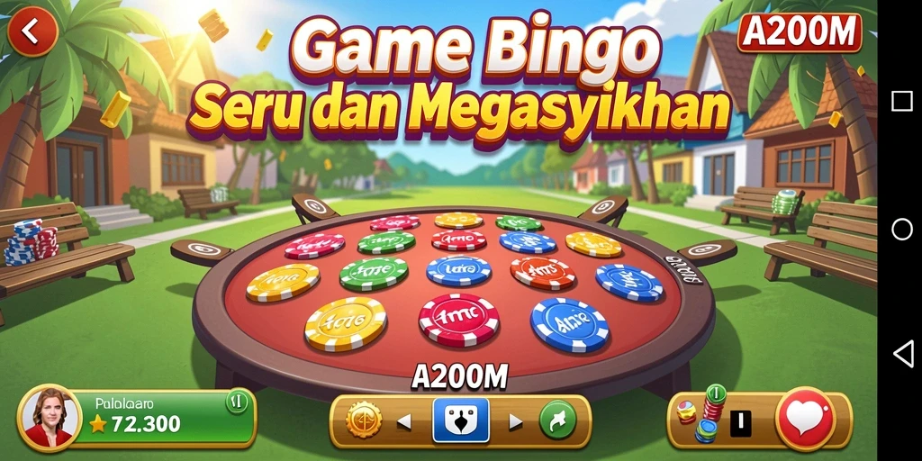 Screenshot A200M menunjukkan gameplay seru Bingo.