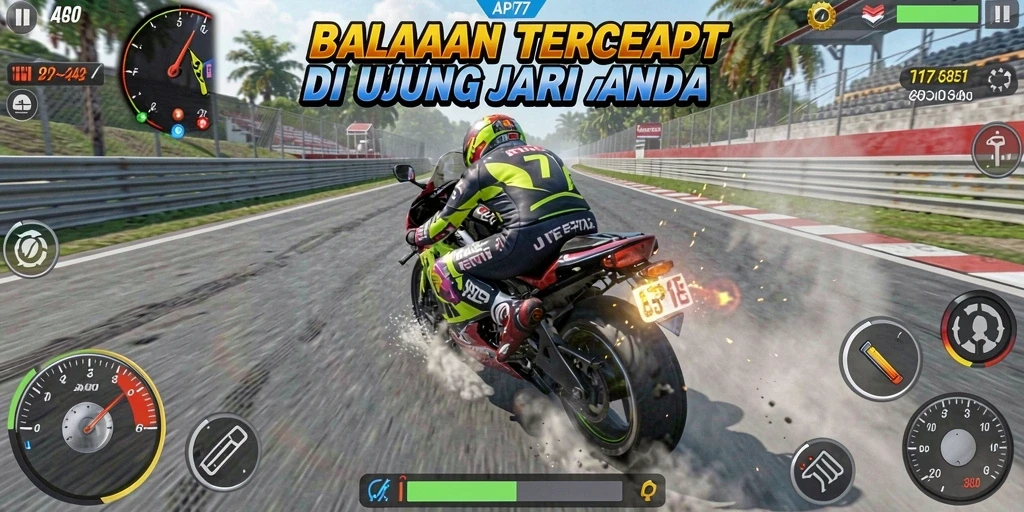 Gameplay seru balapan motor di API77.