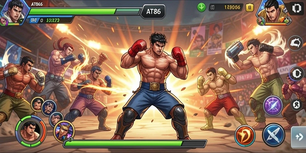 Tampilan gameplay AT866 yang memukau dan penuh aksi pertarungan.