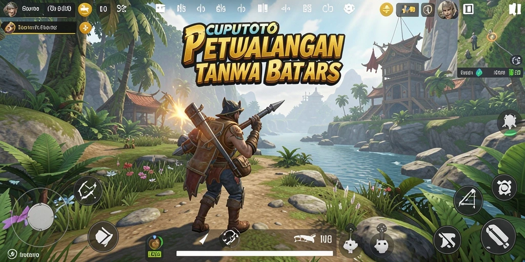 Screenshot gameplay CUPUTOTO menampilkan eksplorasi dunia terbuka yang menakjubkan.