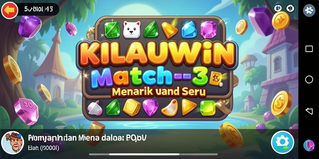 Screenshot gameplay KILAUWIN yang menampilkan aksi menyenangkan dalam Match-3.