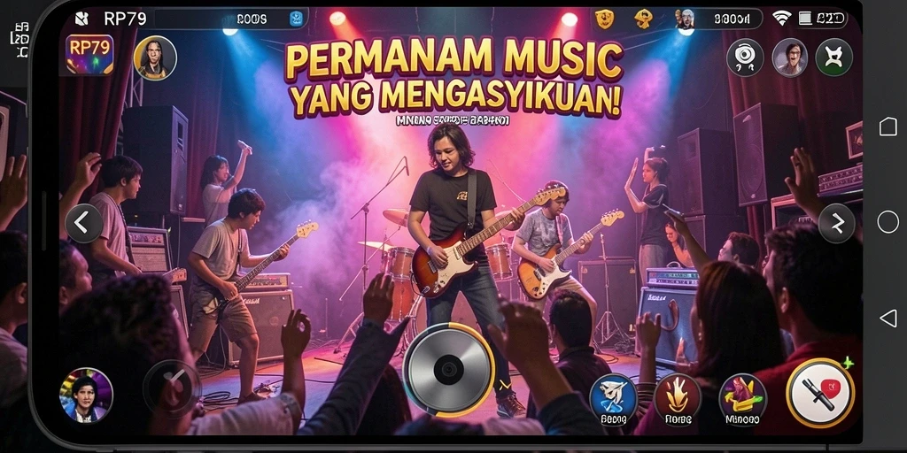 Tampilan gameplay RP79 yang seru dengan tantangan musik.
