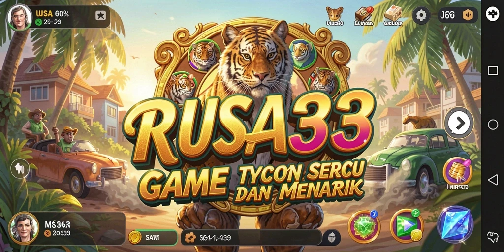 Tampilan gameplay RUSA33 menampilkan manajemen bisnis yang menarik.