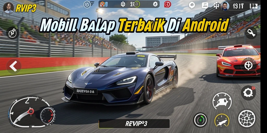 Tampilan gameplay seru di RVIP3 dengan balapan motor yang mendebarkan.
