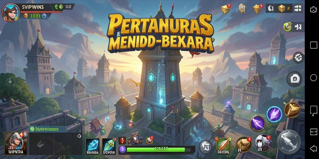 Tampilan gameplay menara pertahanan yang intens dan strategis dalam SVIPWINS.