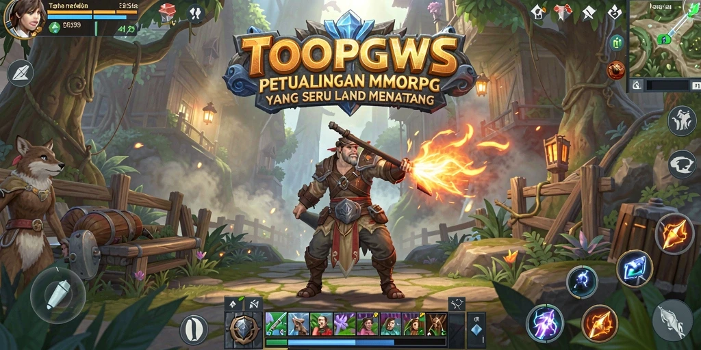 Screenshot utama TOOPGWS menampilkan aksi petualangan seru dalam game MMORPG.